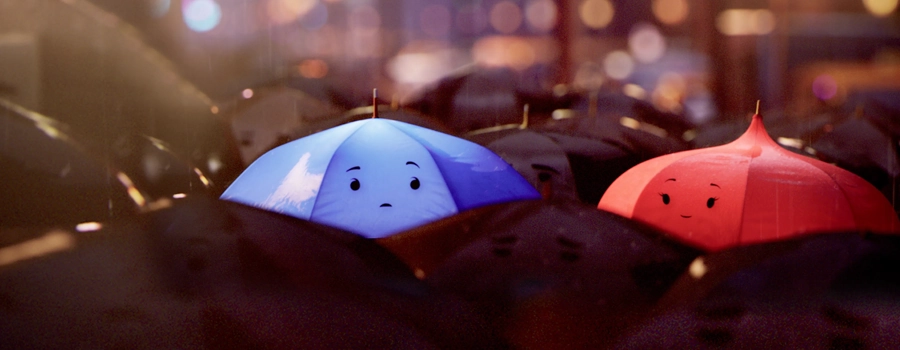 Синий зонтик